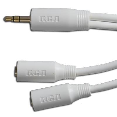 AH746R - 6 foot Y adapter cable for 3.5mm jacks