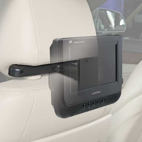 D7121ESK - 7 inch dual-screen portable DVD player with headrest mount and carry bag