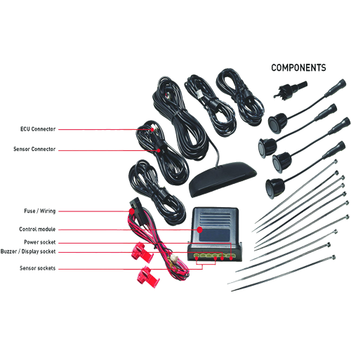 PSB120 - Parking Assist System With 4 Sensor And Dual Color LED Display