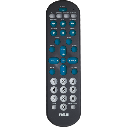 RCR4258 - 4 device charcoal universal big button remote with DVR functionality