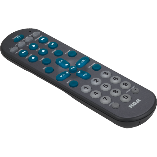 RCR4258 - 4 device charcoal universal big button remote with DVR functionality