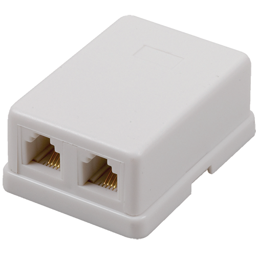 TP2662WHR - Duplex Surface Telephone Jack