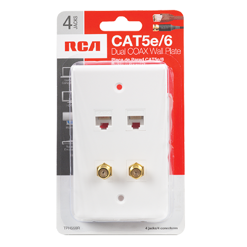 TPH559R - CAT5e/6 Dual COAX Wall Plate