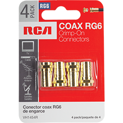 VH1454R - RG6 Crimp Connector - 4 Pack