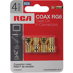 VH594R - Twist F Connectors RG6 - 4 Pack